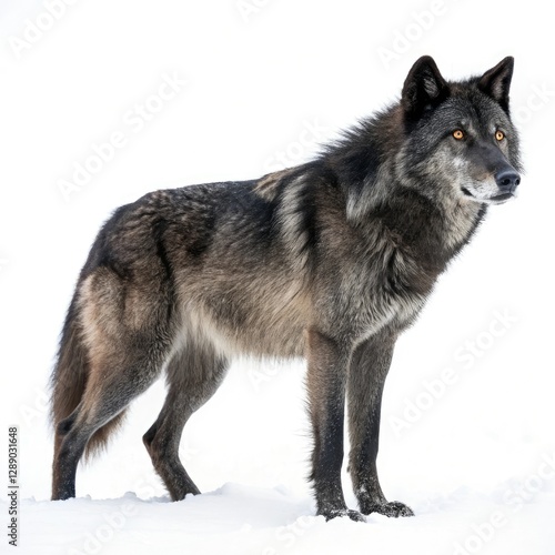 wolf in front of white background