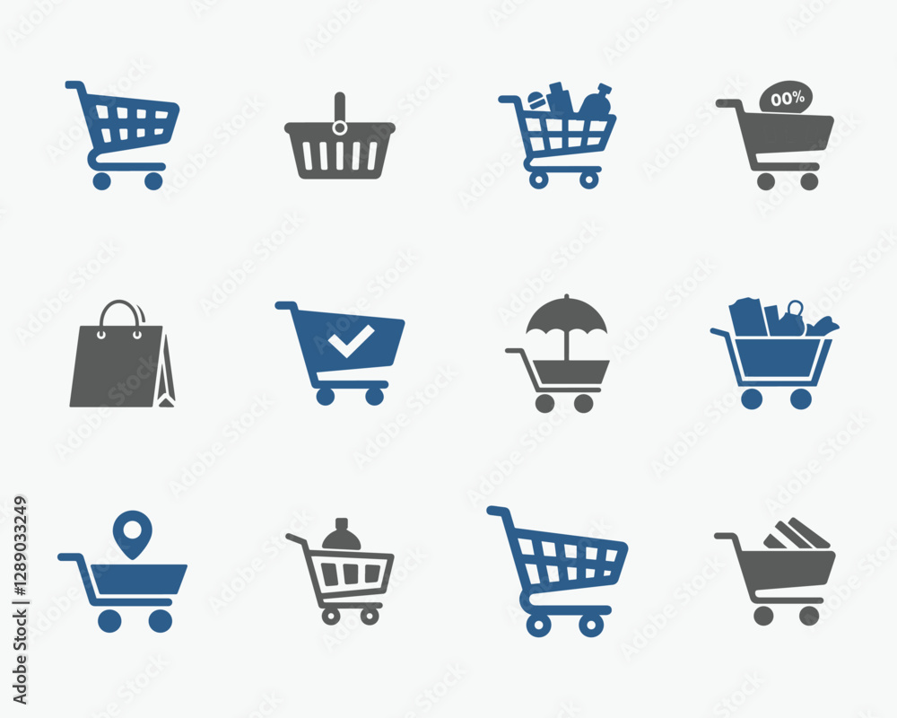 Shopping Cart Icons set. Editable vector icon. Perfect for web and app interfaces, presentations, info graphics, etc.
Shopping Cart Icons set. Editable vector icon. Perfect for web and app interfaces, presentations, info graphics, etc.