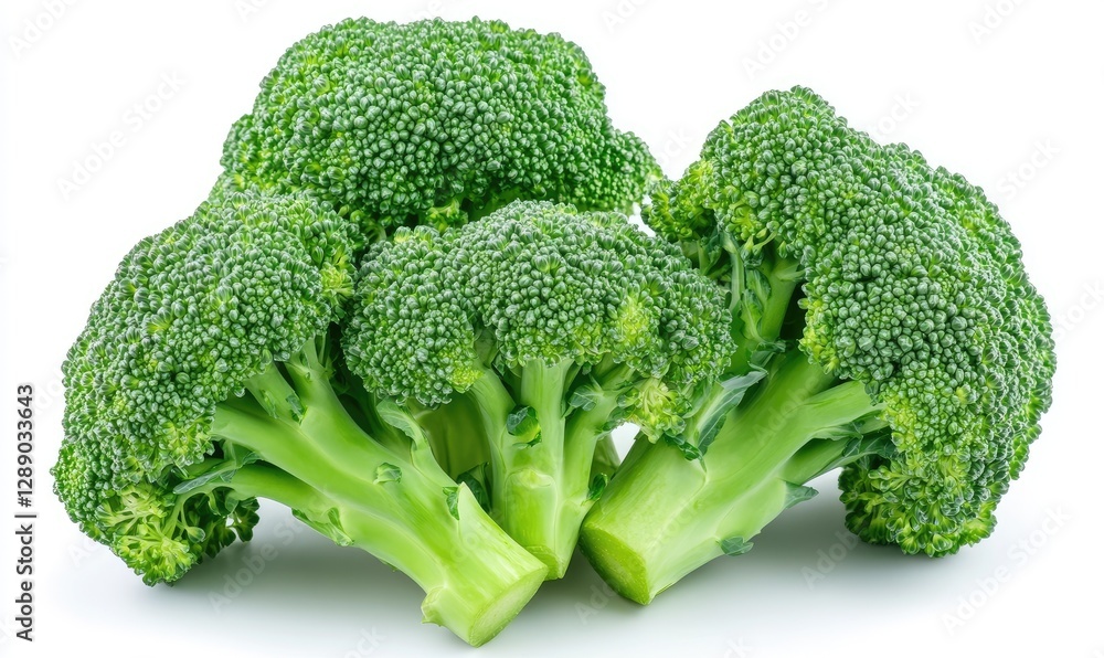 Fresh broccoli heads isolated on white Fresh broccoli heads isolated on white