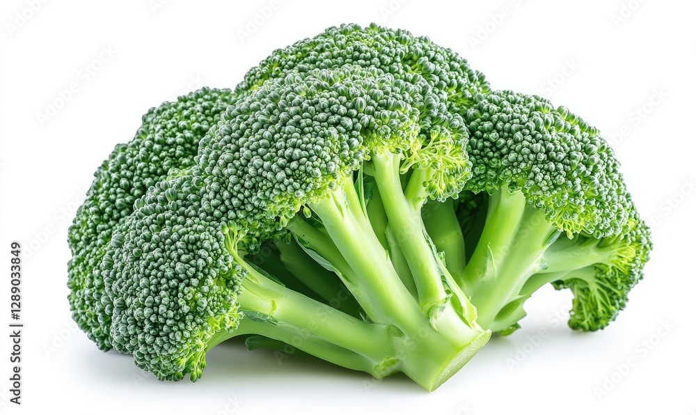 Fresh broccoli head isolated on white Fresh broccoli head isolated on white