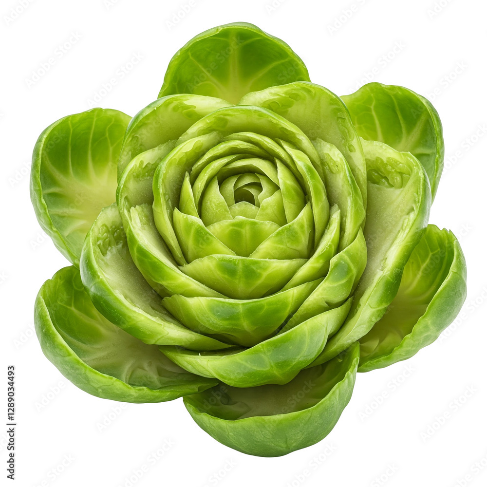 Obraz premium Brussels Sprout Carved into a Flower – A Tiny Yet Stunning Edible Art