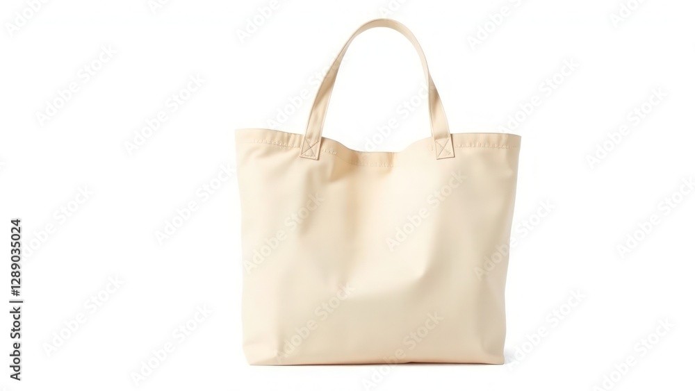 Beige canvas tote bag with long handles, designed for carrying everyday essentials, displayed on a white background. Perfect Any Project. Beige canvas tote bag with long handles, designed for carrying everyday essentials, displayed on a white background. Perfect Any Project.