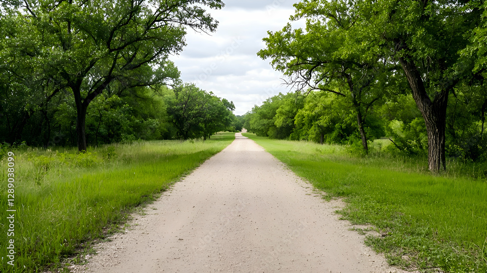Sandy Path Through Lush Green Trees on a Sunny Day Sandy Path Through Lush Green Trees on a Sunny Day