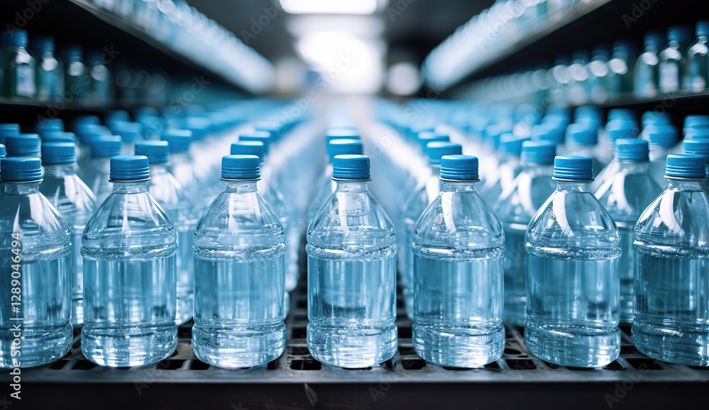 a lot of drinking water at production line in factory a lot of drinking water at production line in factory