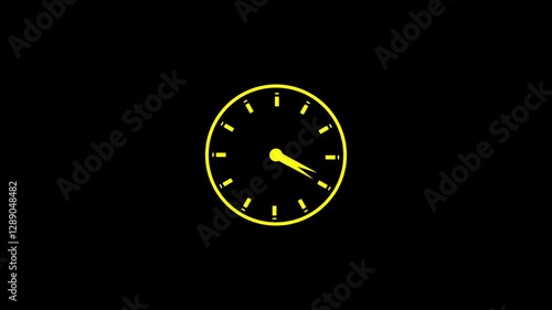 Wallpaper Mural clock icon animation. wall clock isolated on black background. watch icon animation.Video animation of analog clock with moving arrows in seamless 12 hour loop background. Torontodigital.ca