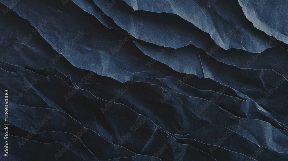 Obraz premium Abstract concept of black rumpled paper texture for creative design and background