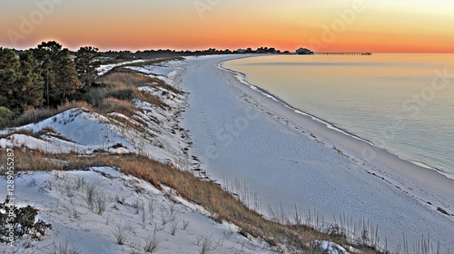 Wallpaper Mural Sunrise over pristine beach, dune landscape, tranquil scene Torontodigital.ca