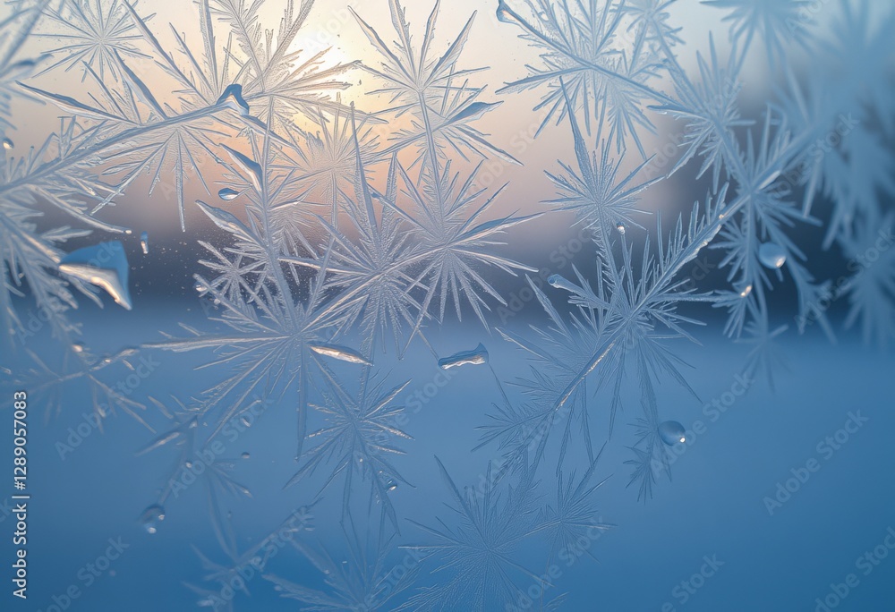 Delicate Snowflakes Captured in a Close-Up Macro Shot Delicate Snowflakes Captured in a Close-Up Macro Shot