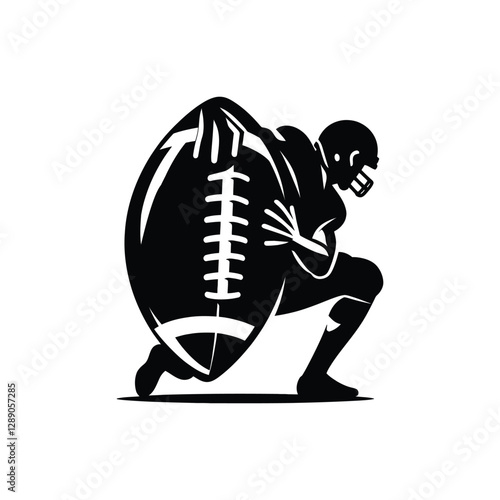 american football silhouette vector outline design