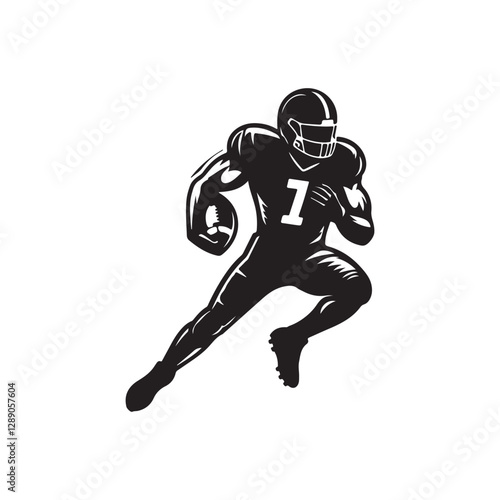 american football silhouette vector outline design