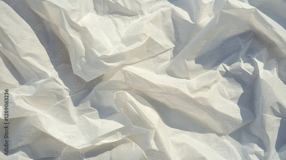 Obraz premium Textured white crinkled paper background for creative design projects