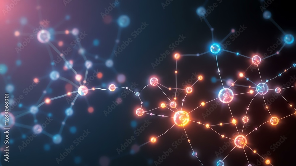Fototapeta premium Abstract glowing molecule network design