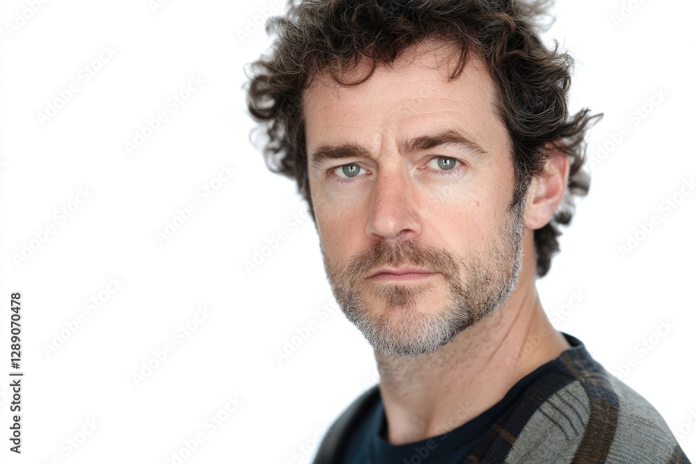 Obraz premium Portrait of a man with long beard, suitable for editorial or commercial use