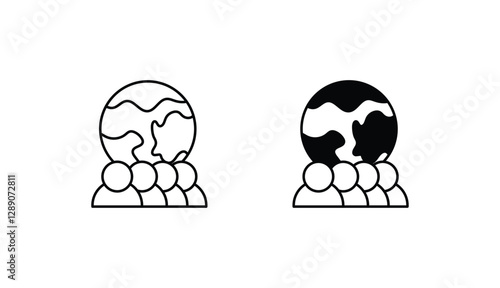 Over Population icon design with white background stock illustration