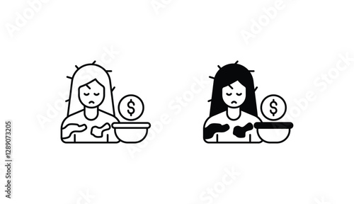 Poverty icon design with white background stock illustration