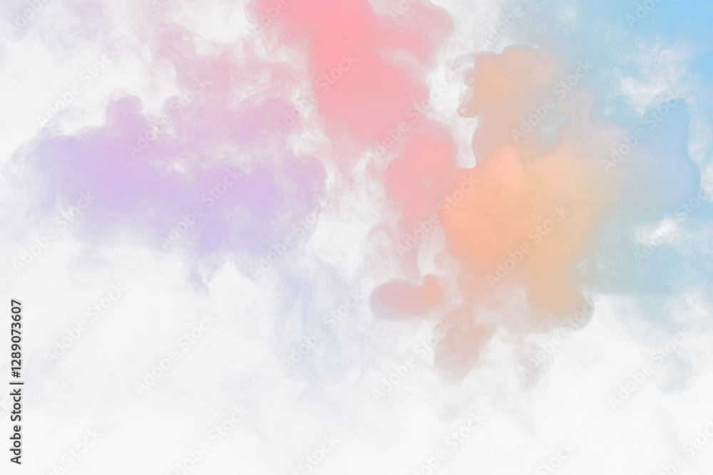 Obraz premium Colorful smoke clouds on Transparent background. (1)
