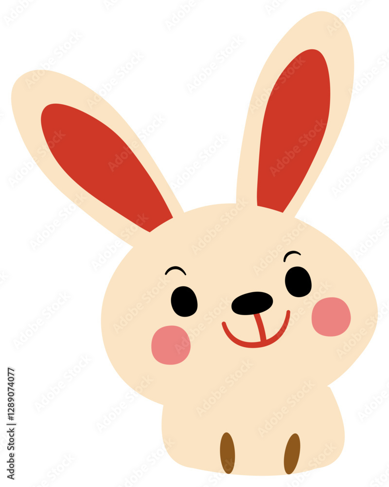 cartoon rabbit face smiling sticker, made in soft pastel colors and having a playful, cheerful design.
cartoon rabbit face smiling sticker, made in soft pastel colors and having a playful, cheerful design.