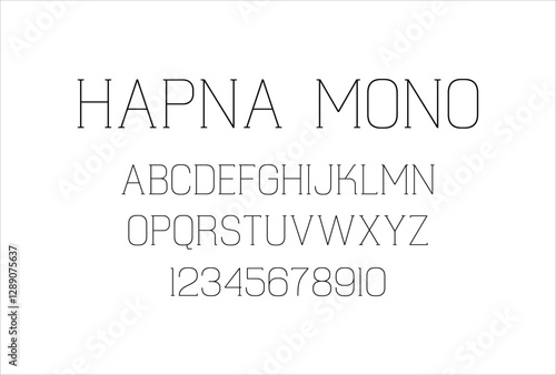 Hapna Mono font for logo and headline. Isolated vector typeset