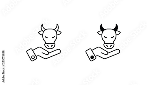 Animal Right icon design with white background stock illustration
