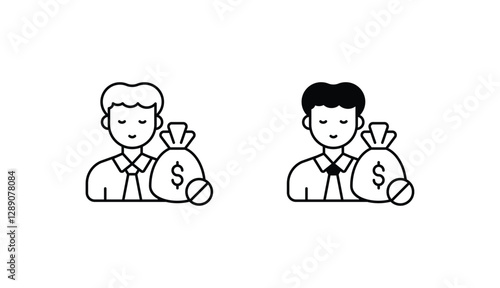 Corruption icon design with white background stock illustration