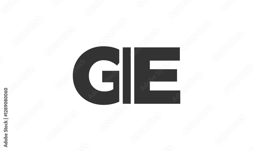 GIE logo design template with strong and modern bold text. Initial based vector logotype featuring simple and minimal typography. Trendy company identity. GIE logo design template with strong and modern bold text. Initial based vector logotype featuring simple and minimal typography. Trendy company identity.