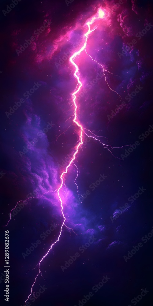 Obraz premium Stunning illustration of a lightning bolt flashing across a dark sky