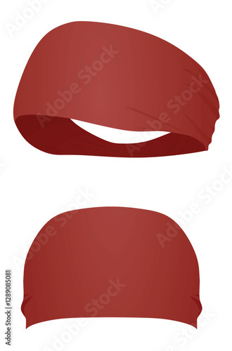 Red sport head band. vector illustration