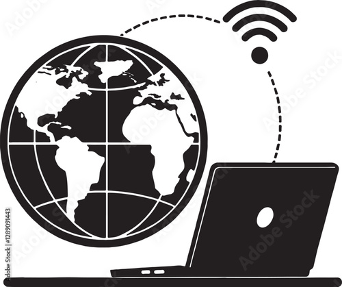 globe and computer