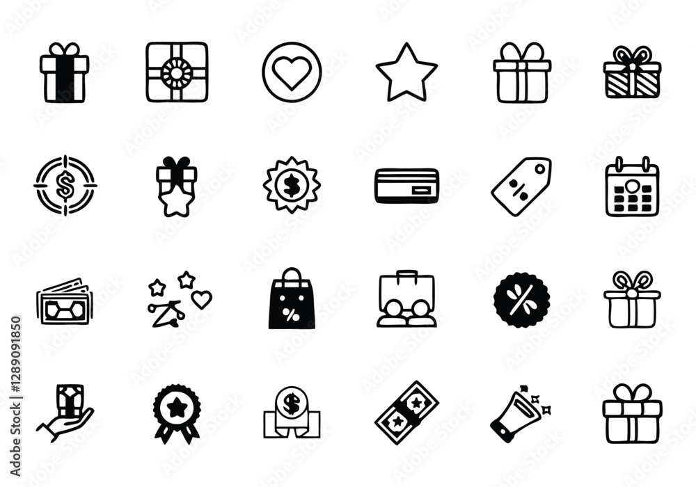 Bonus, Benefit, Offer, and Reward Editable Stroke Outline Icons Set Bonus, Benefit, Offer, and Reward Editable Stroke Outline Icons Set