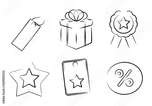 Bonus, Benefit, Offer, and Reward Editable Stroke Outline Icons Set