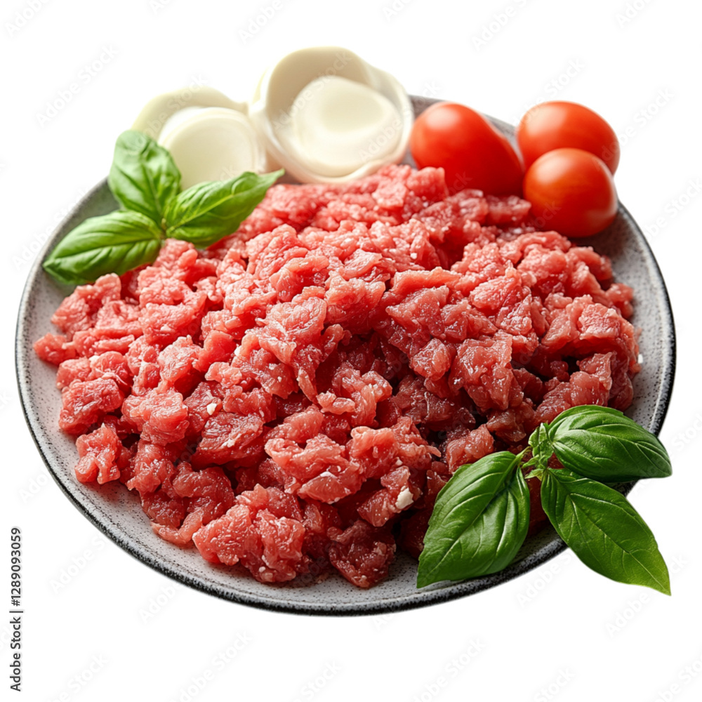 Minced Meat on a Transparent Background Minced Meat on a Transparent Background