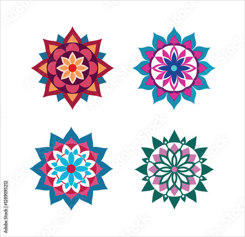 Luxury ornamental mandala design bundle background
