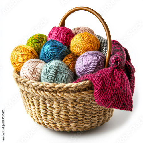 Knitting and crochet kits Isolated on white Background