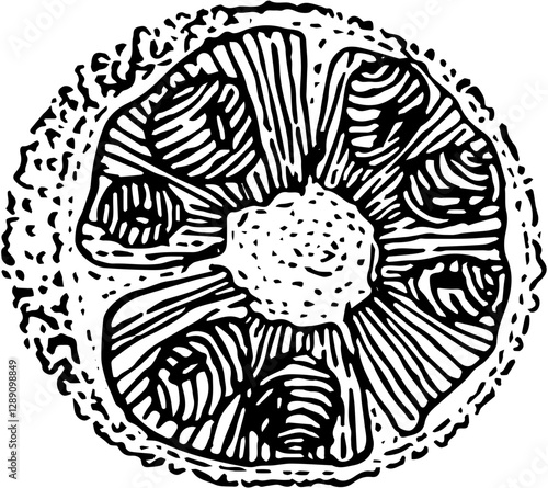 Fruit. Hand drawn vector isolated engraved sketch. Jackfruit 