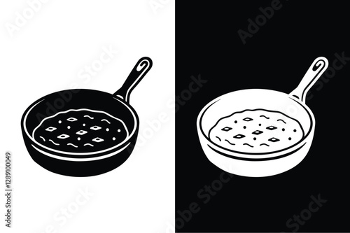 Frittata icon vector on White Background ,Vector Art Illustration on white background.