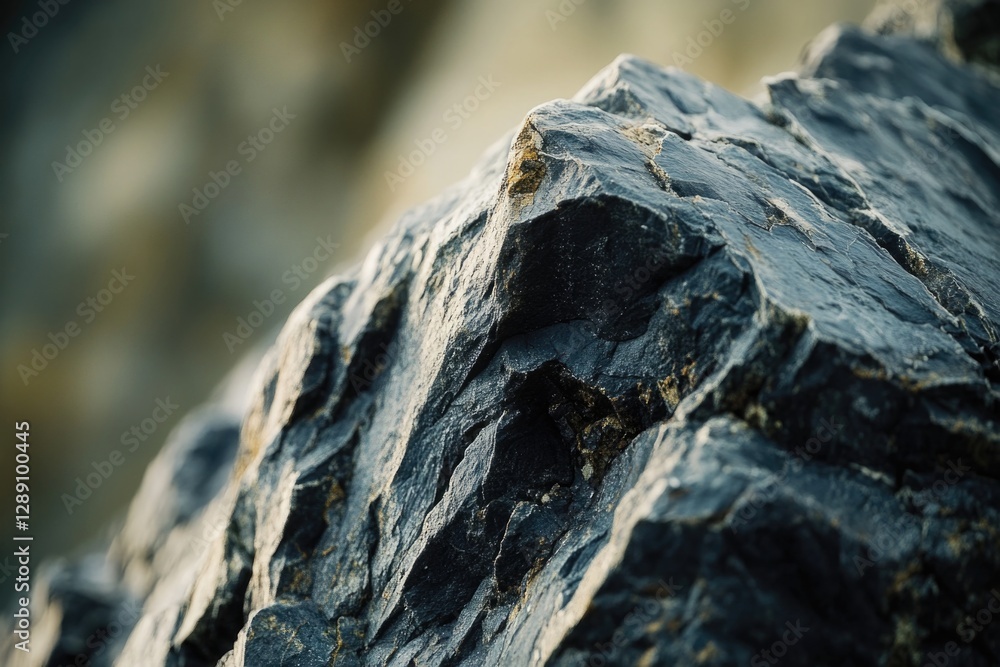 A detailed view of a rock texture with blurred surroundings A detailed view of a rock texture with blurred surroundings