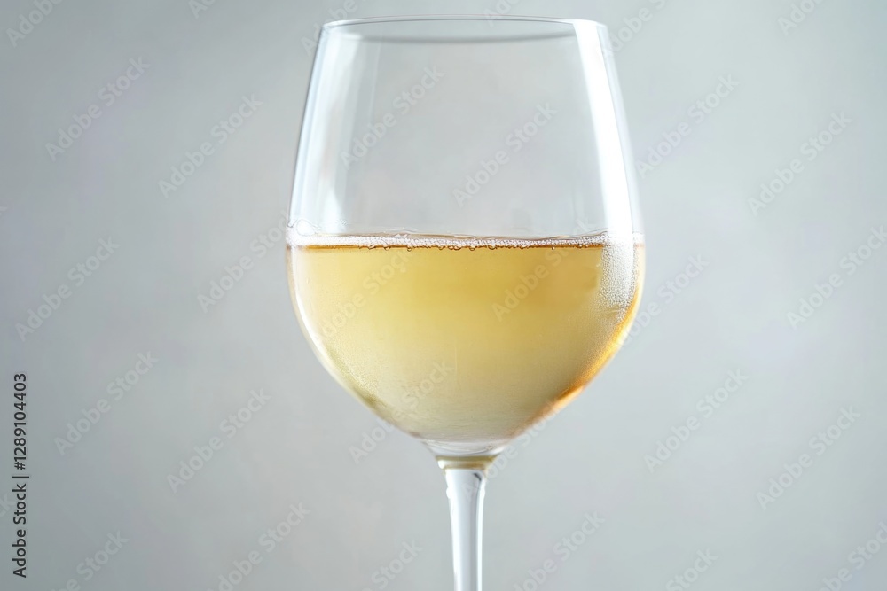 A glass of white wine sitting on a table with a clean background A glass of white wine sitting on a table with a clean background
