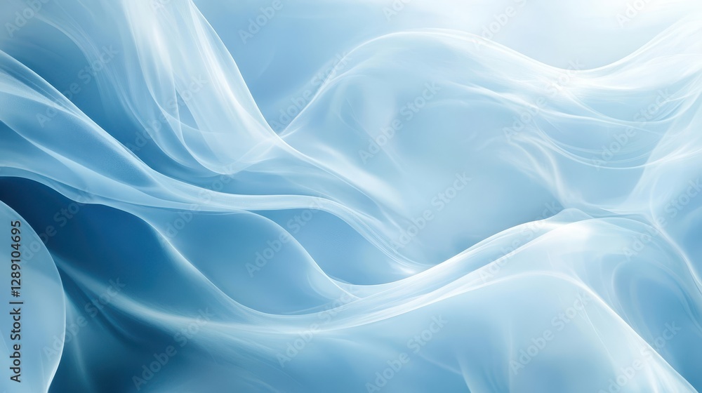 Soft blue abstract fabric waves create a tranquil and serene atmosphere. Soft blue abstract fabric waves create a tranquil and serene atmosphere.