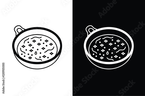 Frittata icon vector on White Background ,Vector Art Illustration on white background.