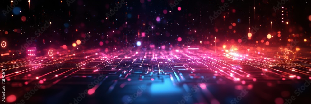 Futuristic Digital Background for Tech Innovation & AI Processes Futuristic Digital Background for Tech Innovation & AI Processes