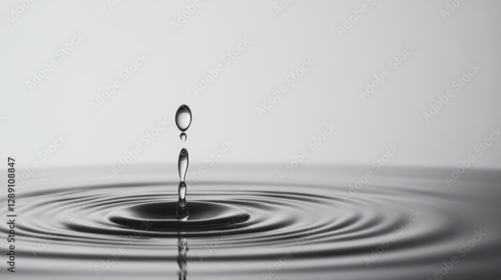 A graceful water droplet ascending above a tranquil surface, capturing the beauty of nature's elements in a minimalist setting. A graceful water droplet ascending above a tranquil surface, capturing the beauty of nature's elements in a minimalist setting.