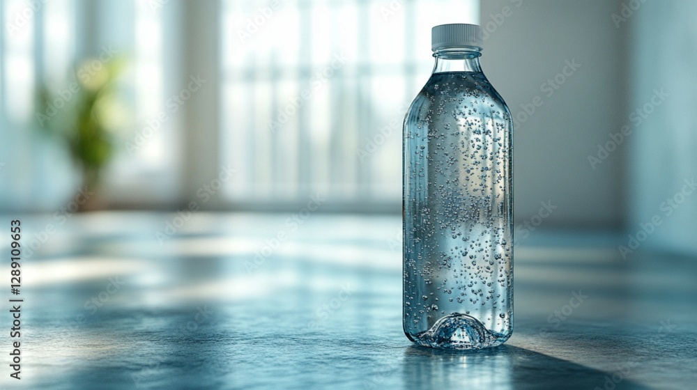 Plastic Water Bottle on a Solid Background Plastic Water Bottle on a Solid Background