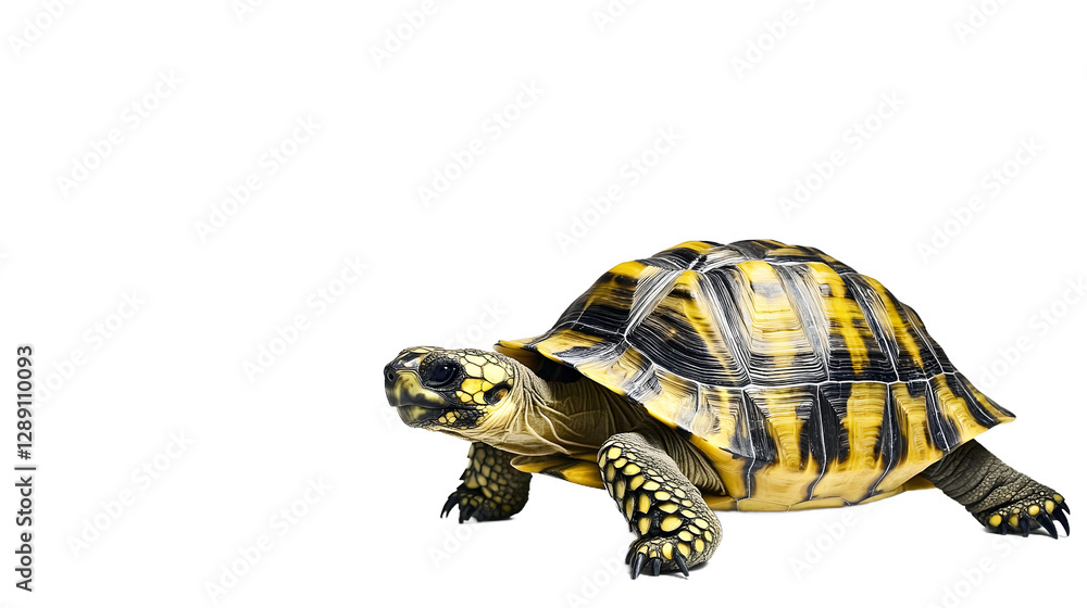 Obraz premium Stunning Yellow-Black Tortoise High-Resolution Wildlife Photography
