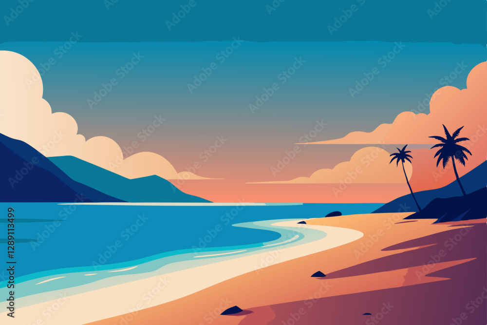 tropical beach with palm trees tropical beach with palm trees