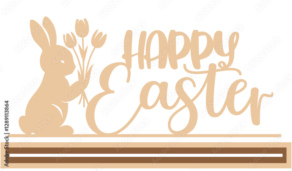 Obraz premium Easter Stand Decor Laser Cut Template for Cutting machine. Easter wooden home decor template.
