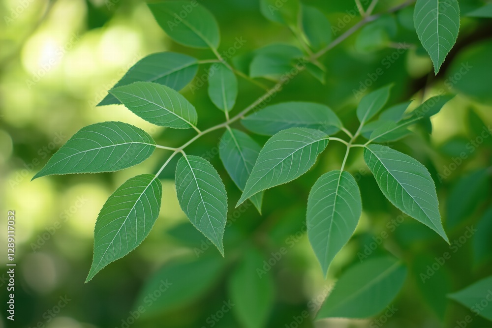 Green leaves, soft focus background, natural light Green leaves, soft focus background, natural light
