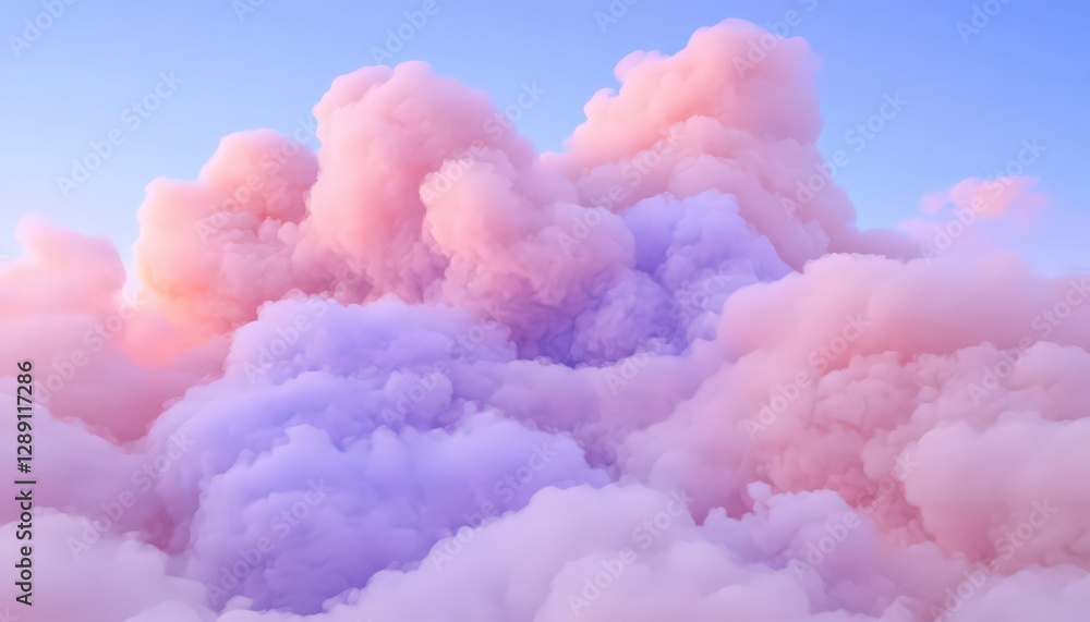 Pink and purple clouds dominate a pastel sky, creating a dreamy, ethereal atmosphere. Soft lighting enhances the fluffy texture of the clouds Pink and purple clouds dominate a pastel sky, creating a dreamy, ethereal atmosphere. Soft lighting enhances the fluffy texture of the clouds