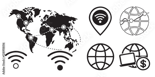 Map icons Pixel perfect. Map icon set
