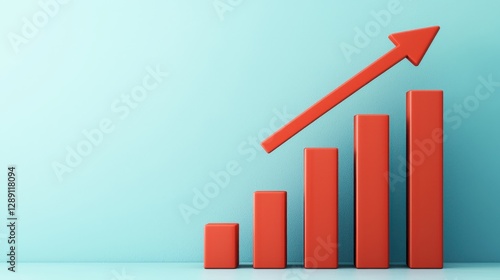 A vibrant graphic illustrating a positive growth trend, featuring red bars and an upward arrow against a light blue background. Free Download A vibrant graphic illustrating a positive growth trend, featuring red bars and an upward arrow against a light blue background. - GFXLoad