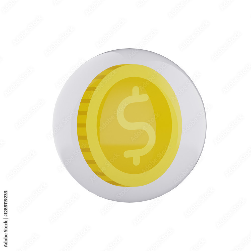 Obraz premium gold coin with dollar sign in ball icon